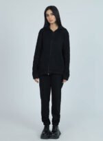 Cozy Fleece Zip Hoodie – Black