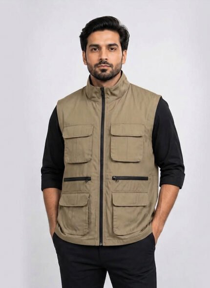Men’s Casual Sporty Utility Vest Jacket